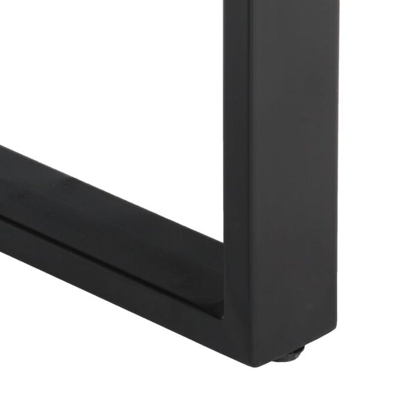 vidaXL Лавка Чорний і Коричневий 160 см Натуральна Козяча Шкіра