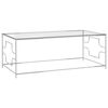 vidaXL Журнальний Столик Сріблястий 120x60x45 см Нержавіюча Сталь/Скло