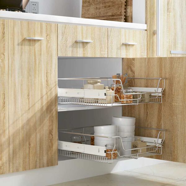 vidaXL Висувні дротяні кошики 2 шт Сріблястий 600 мм