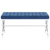 vidaXL Лавка Синій 99 см Оксамитова Тканина і Нержавіюча Сталь