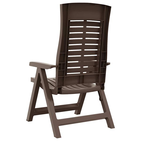 vidaXL Садові Стільці з Відкидною Спинкою 2 шт Мокко Пластик