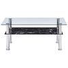 280099 vidaXL Coffee Table with Marble Look Black 100x60x42 cm Tempered Glass