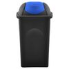 vidaXL Відро для Сміття з Поворотною Кришкою Чорний/Синій 60 л