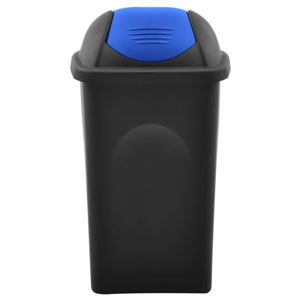 vidaXL Відро для Сміття з Поворотною Кришкою Чорний/Синій 60 л