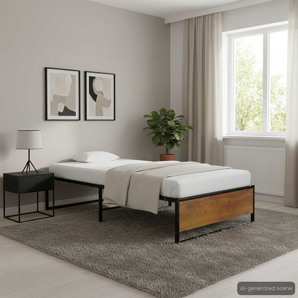 vidaXL Каркас ліжка Чорний 90х200 см Метал