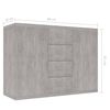800688 vidaXL Sideboard Concrete Grey 88x30x65 cm Chipboard