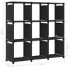 322610 vidaXL 9-Cube Display Shelf Black 103x30x107,5 cm Fabric