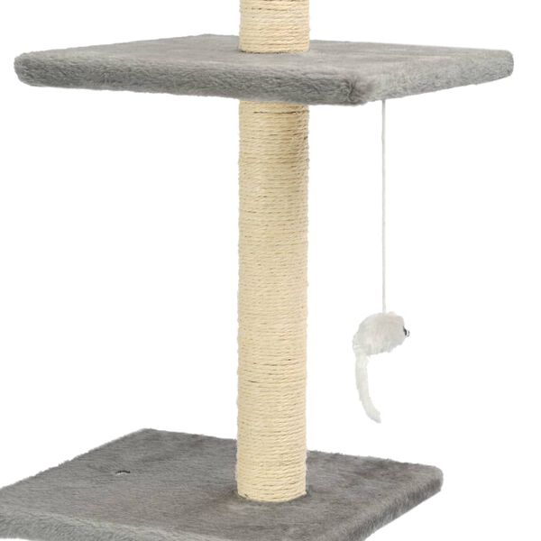 170532 vidaXL Cat Tree with Sisal Scratching Posts 260 cm Grey