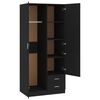 800640 vidaXL Wardrobe Black 80x52x180 cm Chipboard