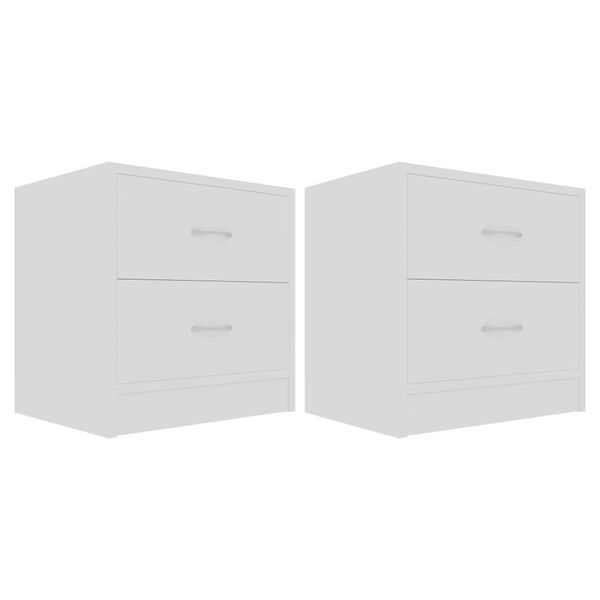 801036 vidaXL Bedside Cabinets 2 pcs White 40x30x40 cm Chipboard