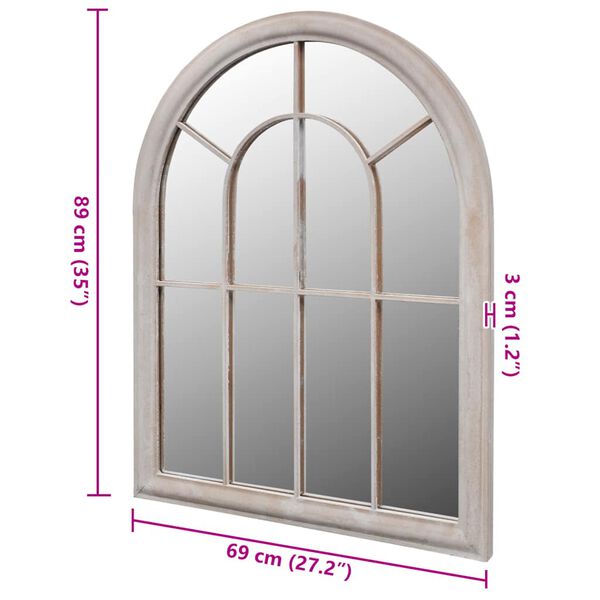 vidaXL Садове Дзеркало у Вигляді Арки Сільский Стиль 69x89 см