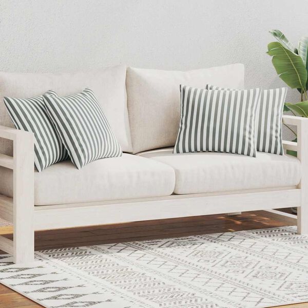 vidaXL Вуличні Подушки 4 шт Сірий Смугастий Принт 45x45 см