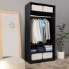 800226 vidaXL Wardrobe Black 100x50x200 cm Chipboard