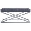 vidaXL Лавка Сірий 97 см Оксамитова Тканина і Нержавіюча Сталь