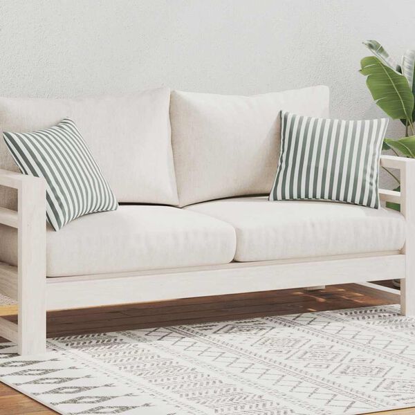 vidaXL Вуличні Подушки 2 шт Смугастий Принт Сірий 45x45 см