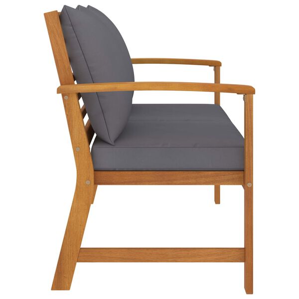 vidaXL Садова Лавка з Темно-Сірою Подушкою 120 см Масив Акації