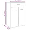 vidaXL Шафа для взуття Сірий бетон 60x35x84 см ДСП