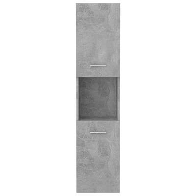 vidaXL Шафа для ванної кімнати Сірий бетон 30x30x130 см ДСП