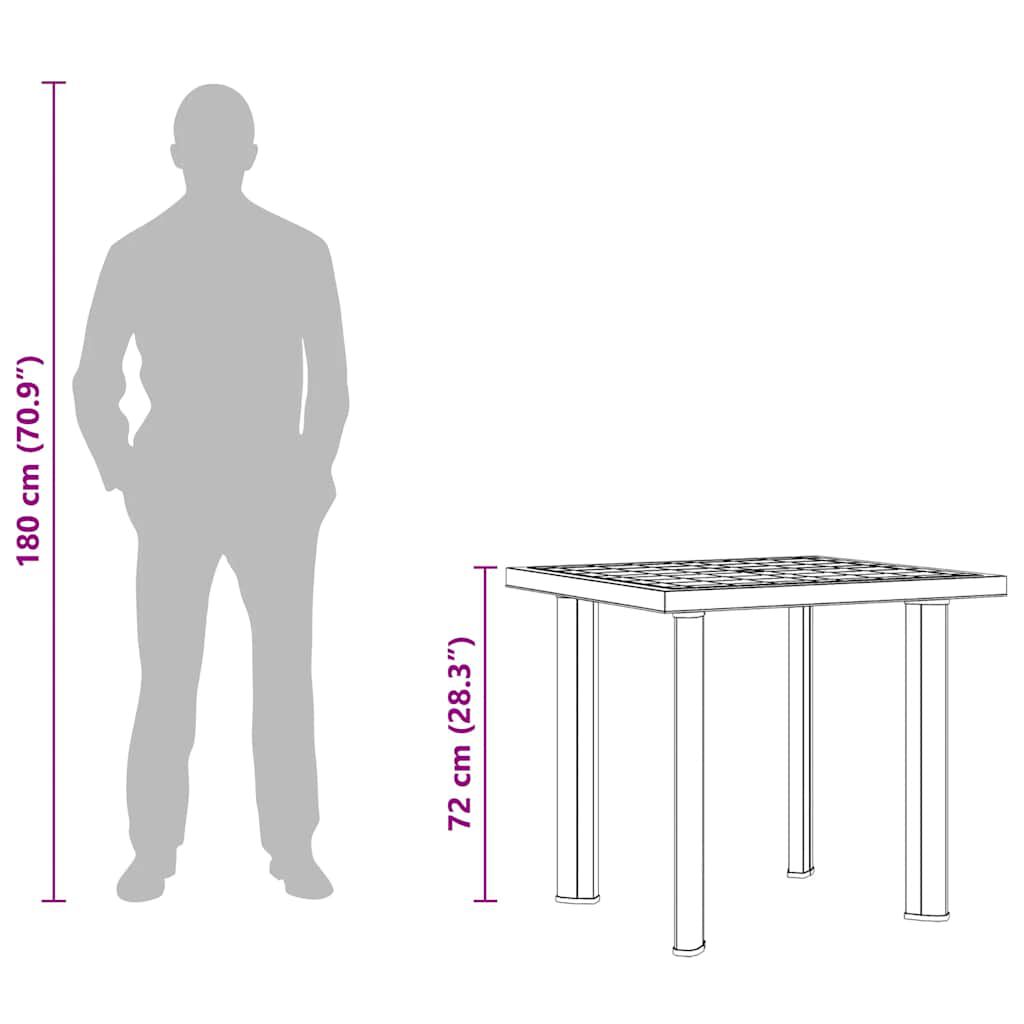 vidaXL Садовий стіл Білий 80x75x72 см Пластик