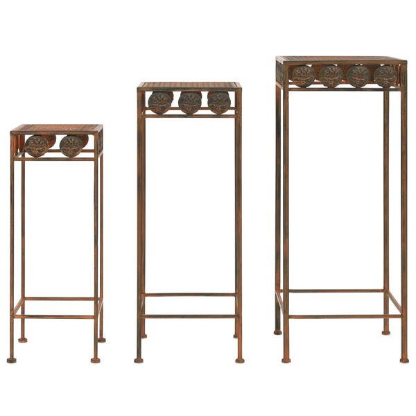 245928 vidaXL Plant Stand Set 3 Pieces Vintage Style Metal Rusty