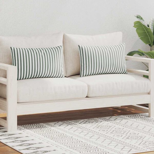 vidaXL Вуличні Подушки 2 шт Смугастий Принт Сірий 60x40 см