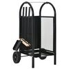 vidaXL Візок для Дров Чорний 30x35x81 см Сталь