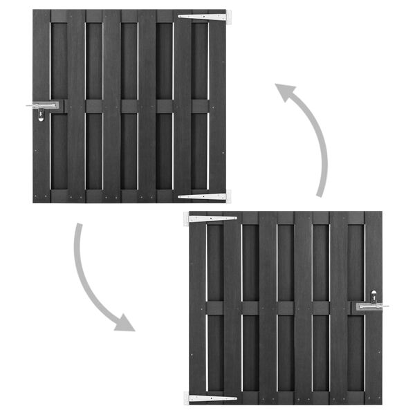 vidaXL Садові ворота Сірий 100x100 см ДПК