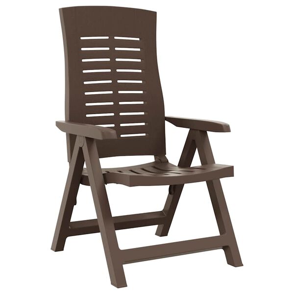 vidaXL Садові Стільці з Відкидною Спинкою 2 шт Мокко Пластик