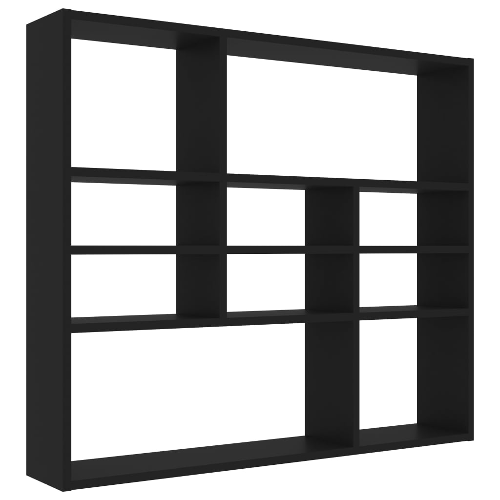 802940 vidaXL Wall Shelf Black 90x16x78 cm Chipboard
