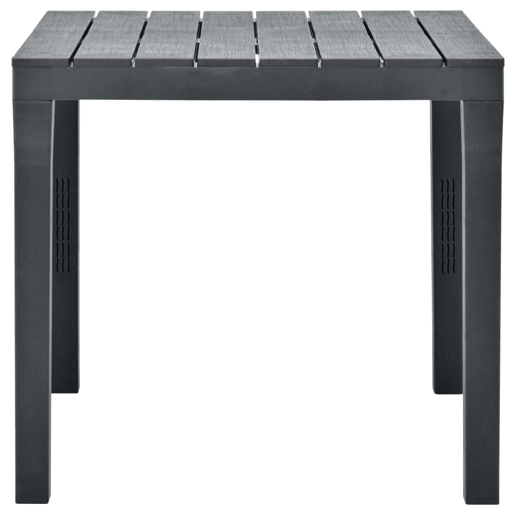 vidaXL Садовий стіл Антрацит 78x78x72 см Пластик