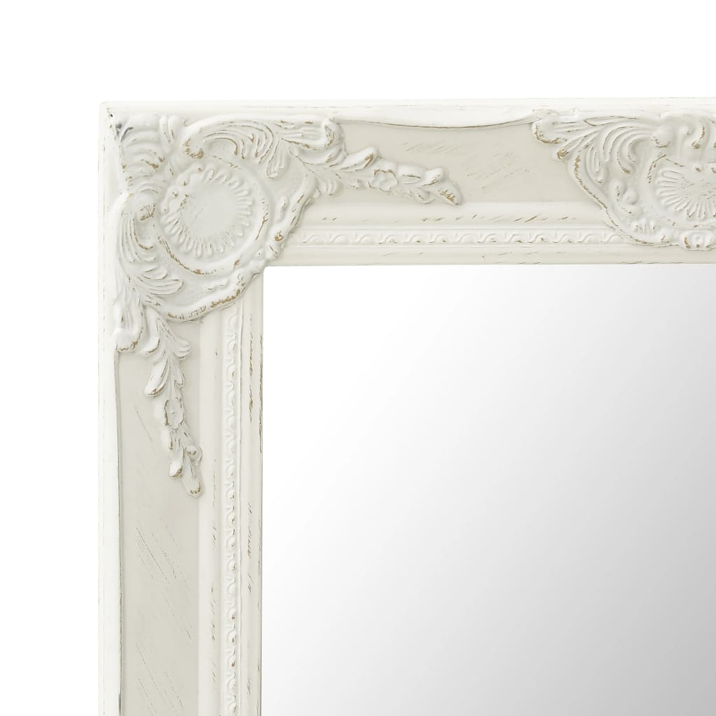 vidaXL Настінне дзеркало в стилі Бароко Білий 50x80 см