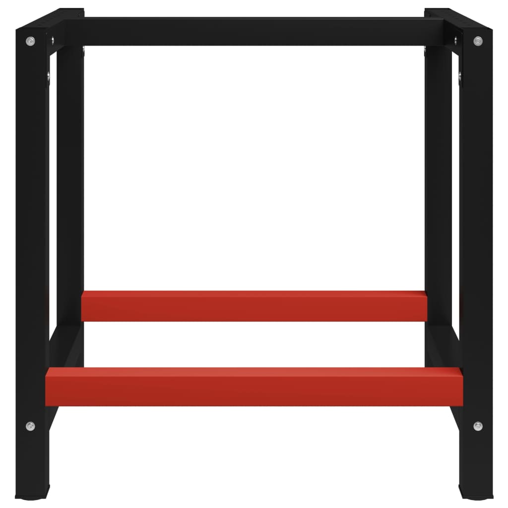 vidaXL Каркас робочого стола Чорний і червоний 80x57x79 см Метал