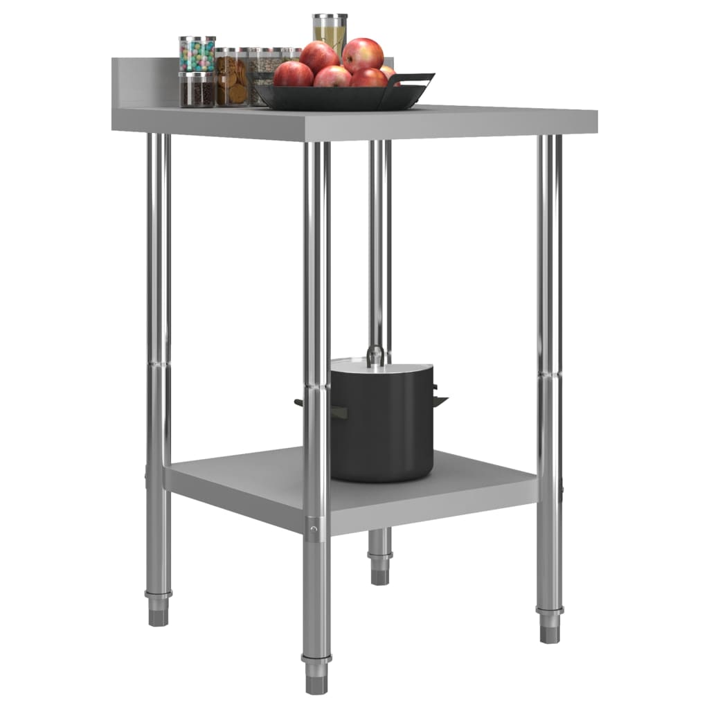 vidaXL Кухонний робочий стіл з фартухом 60х60х93 см Нержавіюча сталь