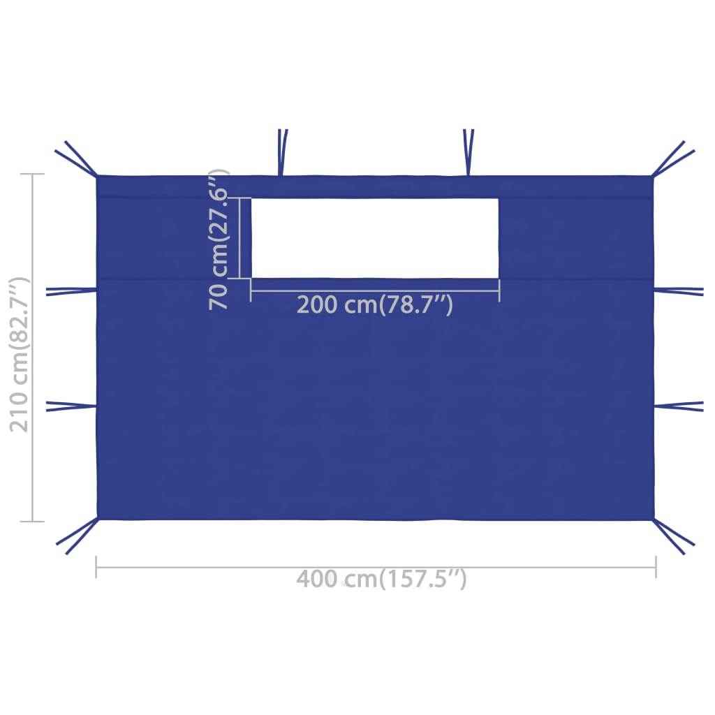 vidaXL Боковини для Альтанки з Вікнами 2 шт Синій 4x2,1 м 70 г/м²