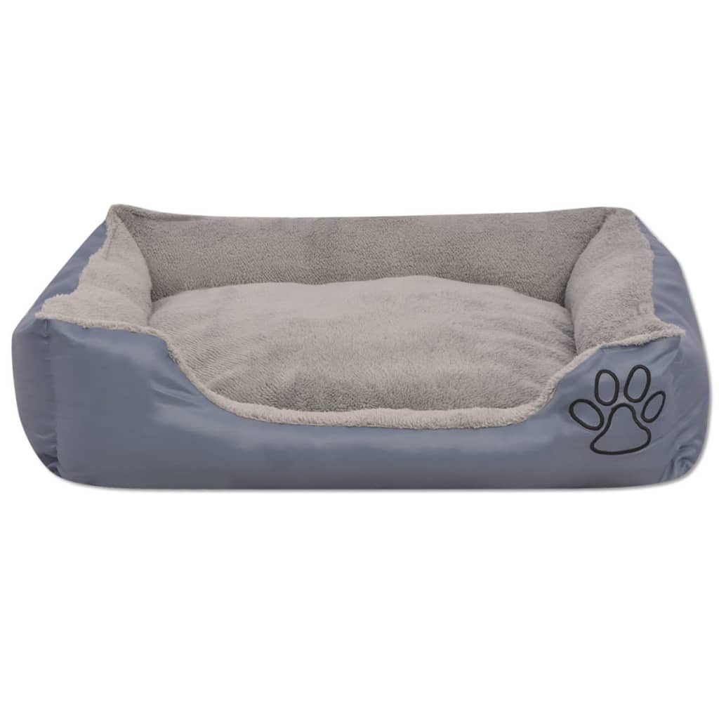 vidaXL Лежак для собак з м'якою подушкою Сірий Розмір M