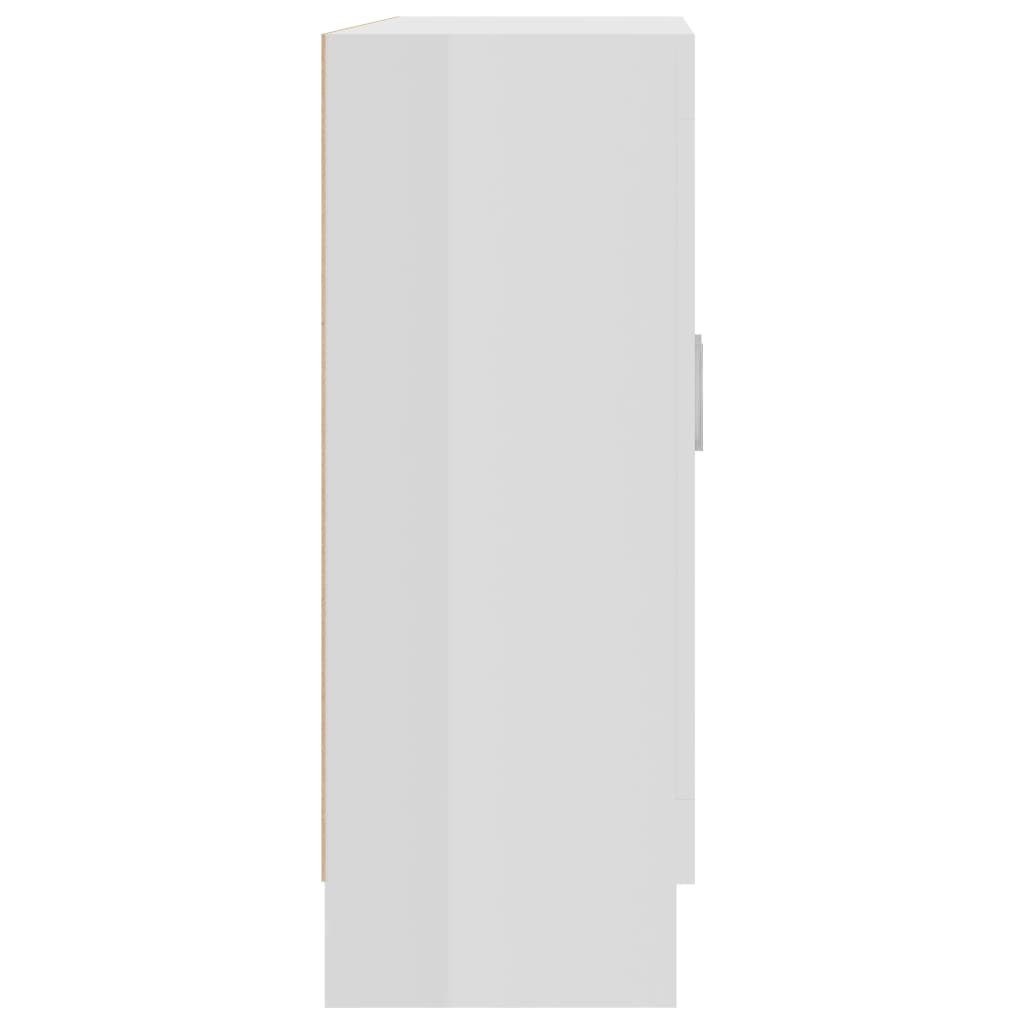 vidaXL Шафа-вітрина Глянцевий білий 82,5x30,5x80 см ДСП