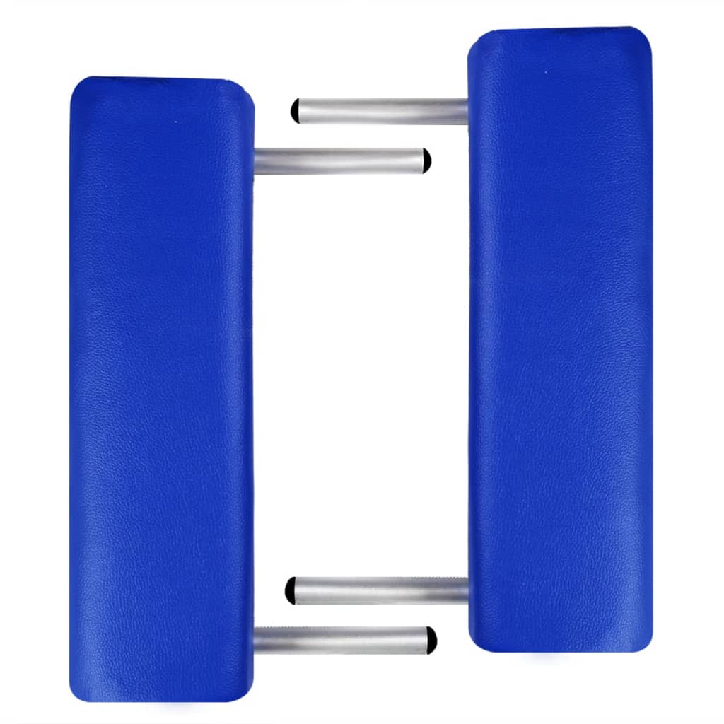 vidaXL Розкладний масажний стіл 3-х зонний Синій Алюмінієвий каркас