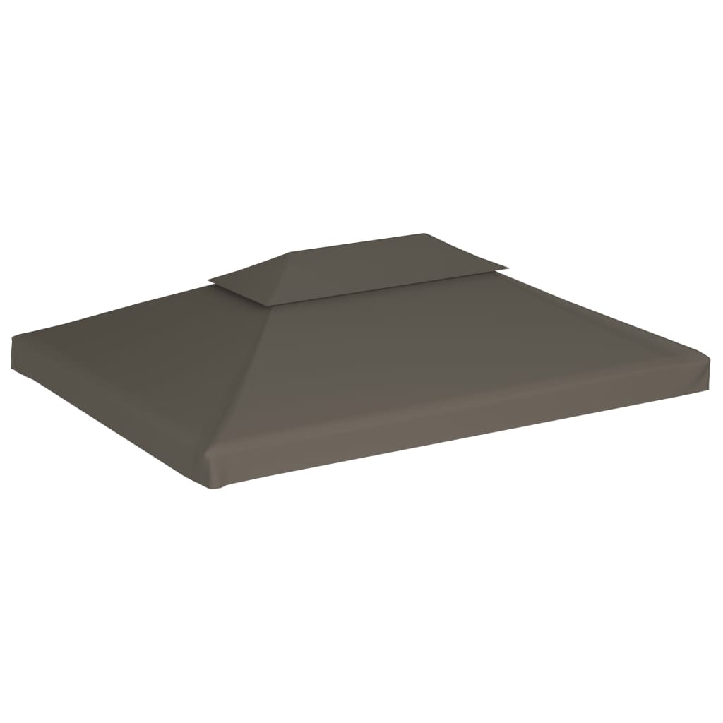 vidaXL 2-рівневе покриття для альтанки 310 г/м² Сіро-коричневий 4x3 м
