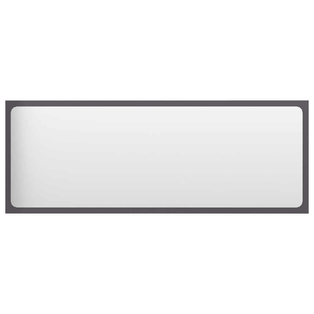 804637 vidaXL Bathroom Mirror High Gloss Grey 100x1,5x37 cm Chipboard