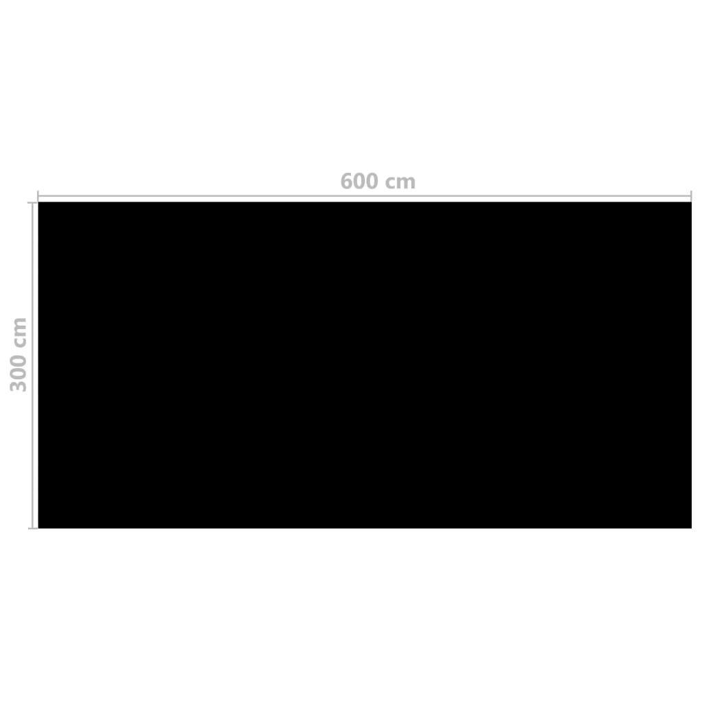 vidaXL Накриття для Басейну Чорний 600x300 см ПЕ