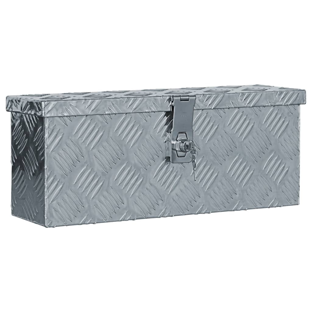 vidaXL Алюмінієвий Ящик Сріблястий 48,5x14x20 см