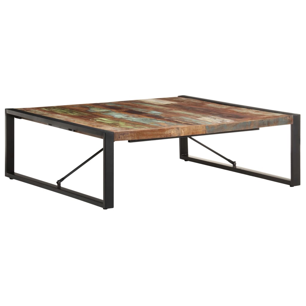 vidaXL Журнальний столик 120x120x40 см Масив відновленої деревини