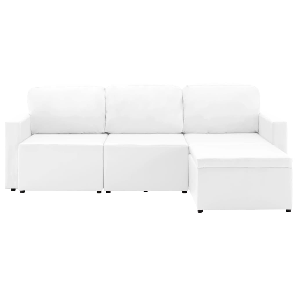 vidaXL 3-місний модульний диван-ліжко Білий Штучна шкіра