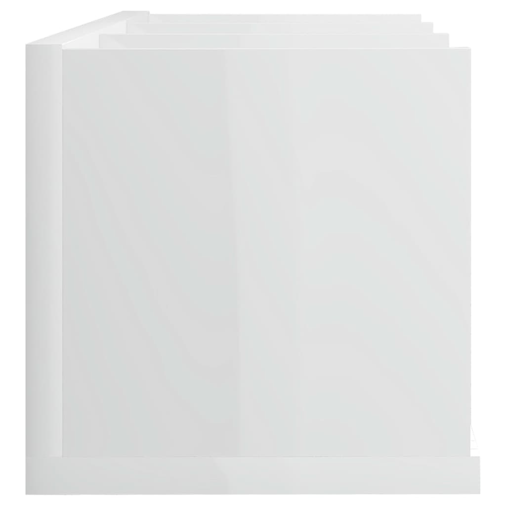vidaXL Настінна полиця для CD-дисків Глянцевий білий 75x18x18 см ДСП