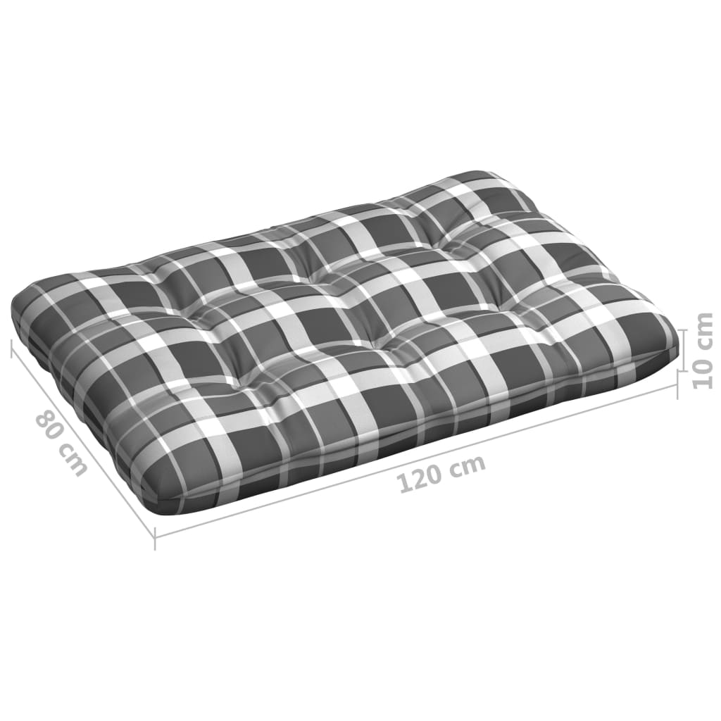 vidaXL Подушки для дивана з піддонів 7 шт Картатий сірий