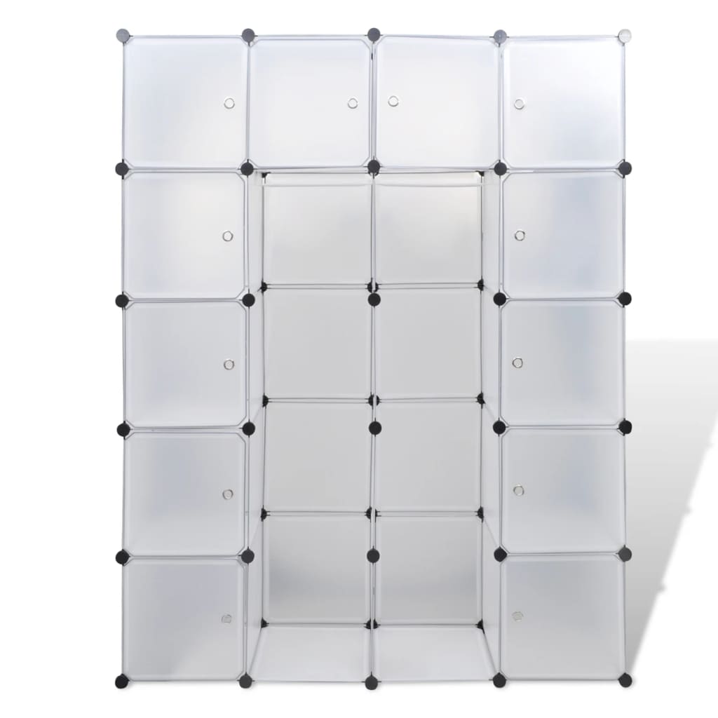 vidaXL Модульна шафа з 14 відділеннями Білий 37x146x180,5 см