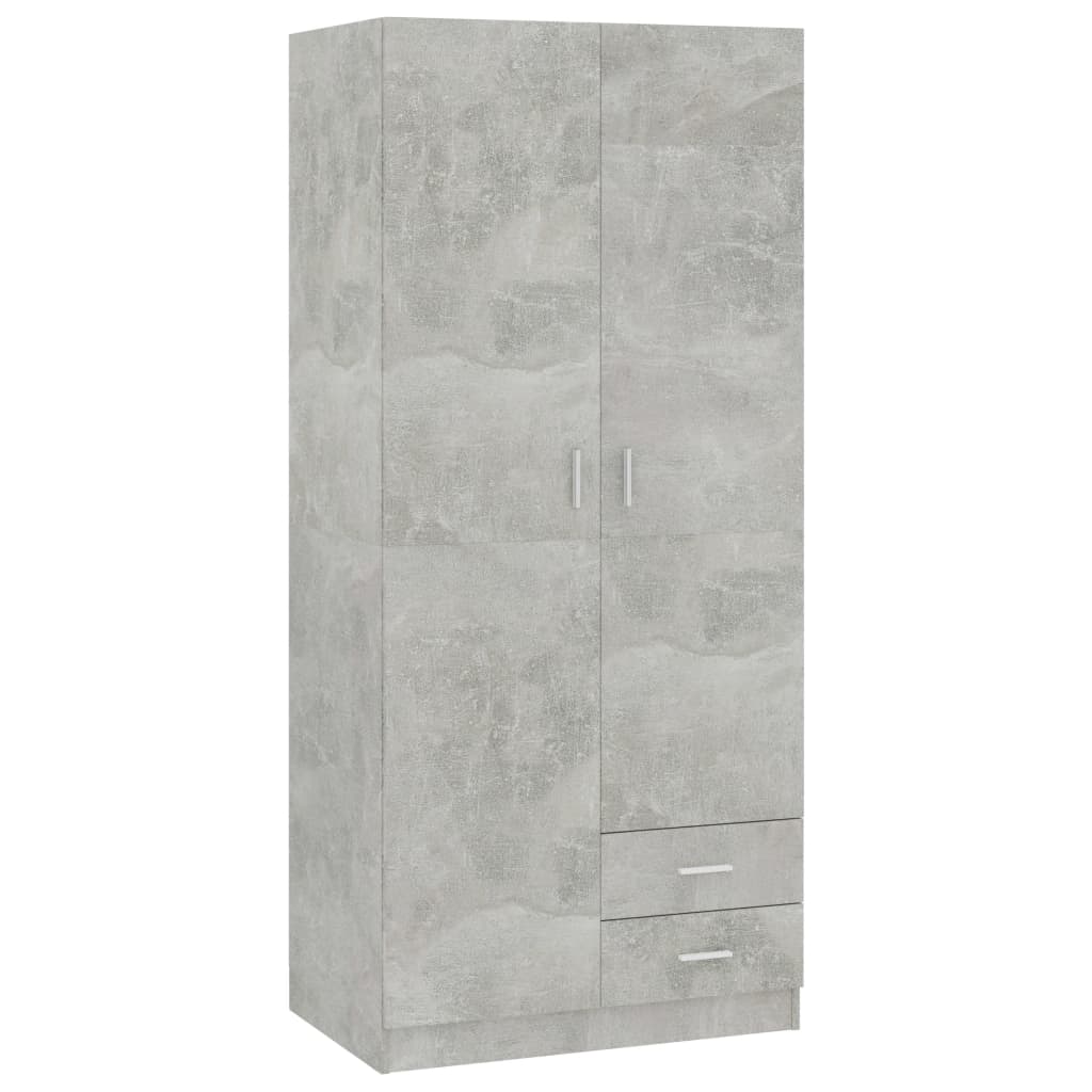 800643 vidaXL Wardrobe Concrete Grey 80x52x180 cm Chipboard