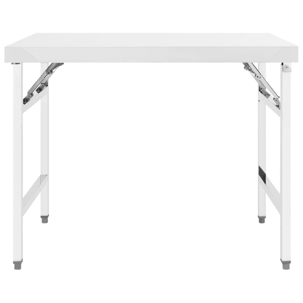 vidaXL Розкладний робочий стіл для кухні 100x60x80 см Нержавіюча сталь