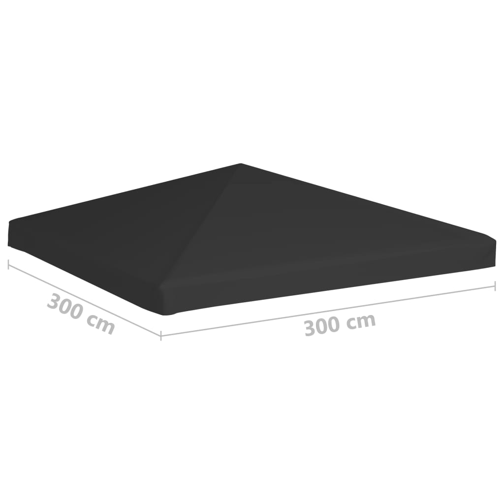 vidaXL Покриття для Альтанки 270 г/м² Чорний 3x3 м