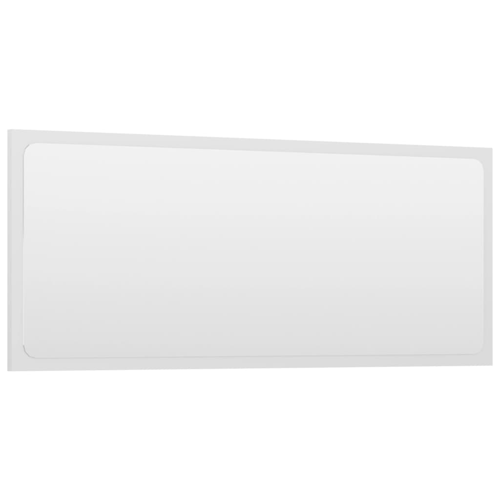 804627 vidaXL Bathroom Mirror High Gloss White 90x1,5x37 cm Chipboard